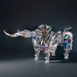DIY 3D Metal Mechanical Bull Animal Model Assembly Kit 1087Pcs Premium Edition
