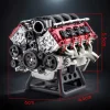 DIY Miniature V8 Mini Motor V8 Engine Model Kit Red Premium Edition 11 MachinedFlame
