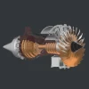 DIY NTR-900 1/30 Aircraft Turbofan Engine Model Kit that Works 150PCS Premium Edition 9 MachinedFlame