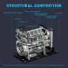 DIY 1/10 Full Metal Mini L4 OHV Inline 4 Cylinder Engine Model Kit that Works Premium Edition 15 MachinedFlame