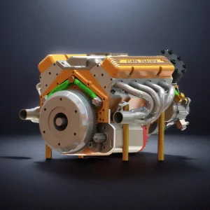 DIY 1/6 Gasoline Internal Combustion V8 Water-Cooled Engine 44CC Model Kit That Works Premium Edition