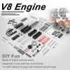 DIY V8 Engine Model With Starter Kit That Run 28cc Nitro Engine KIT FS-V800 Premium Edition 4 MachinedFlame