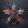 DIY 1/6 Full Metal 5 Cylinder Radial Engine Model Kit that Works 250+Pcs Premium Edition 6 MachinedFlame