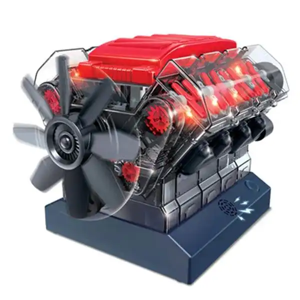 V8 Engine Model Kit - Build Your Own V8 Engine - Science Experiment STEM Toy - Enginediy Premium Edition MachinedFlame