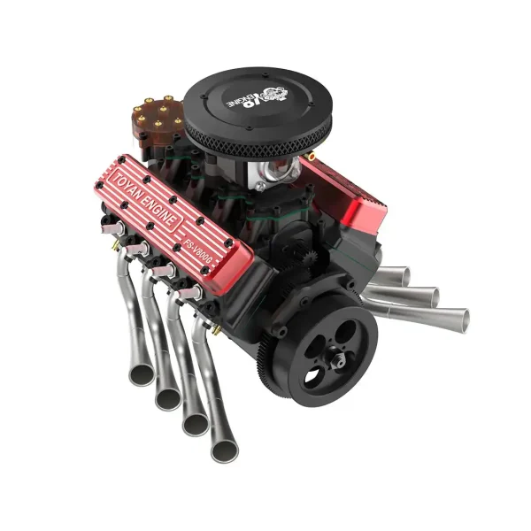 V8 Engine FS-V800WGPC 28cc OHV Gasoline Engine - Build Your Own V8 Engine - V8 Engine Model Kit That Work Premium Edition MachinedFlame