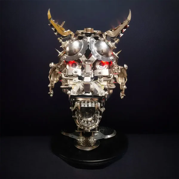 DIY 3D Mechanical Punk Hannya Japanese Ghast Mask Metal Puzzles Assembly Model Premium Edition MachinedFlame