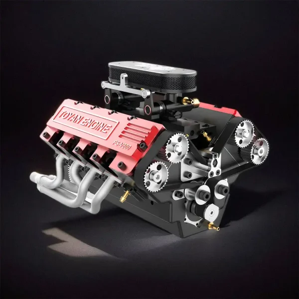DIY V8 Engine Model That Run 28cc Gasoline/Nitro Engine KIT FS-V800 Premium Edition MachinedFlame