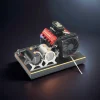 DIY V8 Engine Model With Starter Kit That Run 28cc Nitro Engine KIT FS-V800 Premium Edition 3 MachinedFlame
