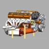 DIY 1/6 Gasoline Internal Combustion V8 Water-Cooled Engine 44CC Model Kit That Works Premium Edition 5 MachinedFlame