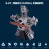 DIY 1/6 Full Metal 5 Cylinder Radial Engine Model Kit that Works 250+Pcs Premium Edition 15 MachinedFlame
