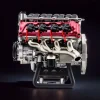 DIY Miniature V8 Mini Motor V8 Engine Model Kit Red Premium Edition 3 MachinedFlame