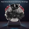 DIY Miniature V8 Mini Motor V8 Engine Model Kit Red Premium Edition 7 MachinedFlame