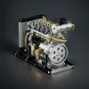 DIY 1/10 Full Metal Mini L4 OHV Inline 4 Cylinder Engine Model Kit that Works Premium Edition 4 MachinedFlame