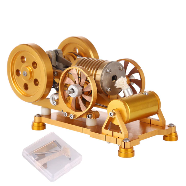Vacuum Stirling Engine Model with Brass Cylinder Piston Flame Eater Licker Premium Edition MachinedFlame
