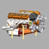 DIY 1/6 Gasoline Internal Combustion V8 Water-Cooled Engine 44CC Model Kit That Works Premium Edition 6 MachinedFlame
