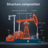 DIY Educational 3D Metal Oilfield Working Equipment with Pumping Unit that Works Premium Edition 3 MachinedFlame