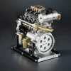 DIY 1/10 Full Metal Mini L4 OHV Inline 4 Cylinder Engine Model Kit that Works Premium Edition 7 MachinedFlame