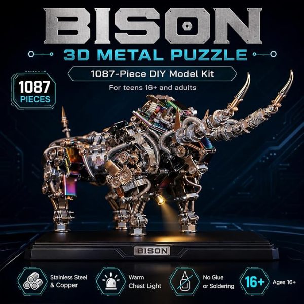 3D Metal Puzzle for Adults Bison Model Kits 3D Metal Puzzles... MachinedFlame