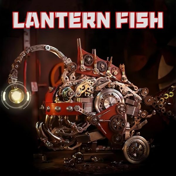 3D Metal Puzzle for Adults - Lantern Fish Puzzle Building Set MachinedFlame