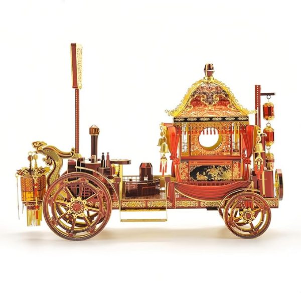 3D Metal Puzzle for Adults - Chinese-Style Vintage Wedding car Puzzle Building Set MachinedFlame