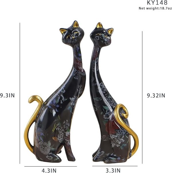 2 pcs Oil Painting Resin cat Art Decorative Sculptures (2 pc... MachinedFlame