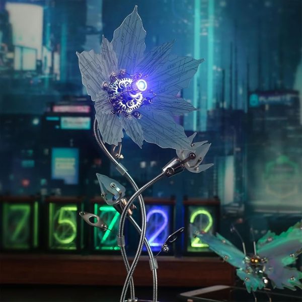 3D Flower Puzzle Metal Model Kit - 3D Metal Puzzle Adult Mechanical Edition MachinedFlame