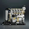 DIY 1/10 Full Metal Mini L4 OHV Inline 4 Cylinder Engine Model Kit that Works Premium Edition 5 MachinedFlame