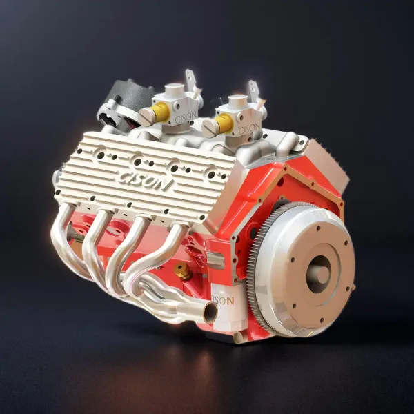 DIY 1/6 Gasoline Flathead 4-Stroke V8 Water-Cooled Engine 44CC Model Kit That Works Premium Edition MachinedFlame