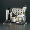 DIY 1/10 Full Metal Mini L4 OHV Inline 4 Cylinder Engine Model Kit that Works Premium Edition 6 MachinedFlame