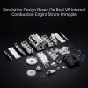 DIY Miniature V8 Mini Motor V8 Engine Model Kit Red Premium Edition 2 MachinedFlame