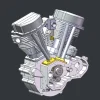 DIY Motorcycle V2 9cc Air-Cooled Gasoline V-Twin Dual Cylinder 4-Stroke Engine FG-VT9 Premium Edition 8 MachinedFlame