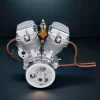DIY Motorcycle V2 9cc Air-Cooled Gasoline V-Twin Dual Cylinder 4-Stroke Engine FG-VT9 Premium Edition 3 MachinedFlame
