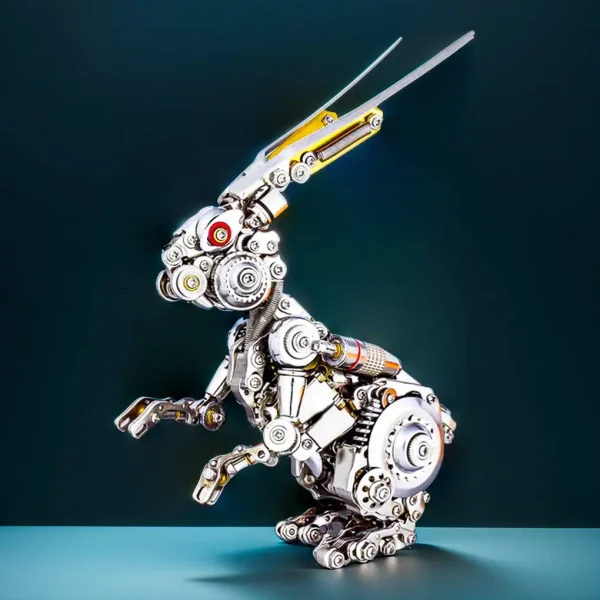 DIY 3D Metal Punk Mechanical Rabbit Puzzle Model Crafts Assembly Kit-500PCS Premium Edition MachinedFlame