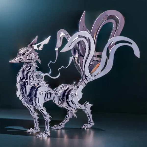 DIY 3D Metal Mechanical Nine-tailed Fox Puzzle Model Kit Assembly Premium Edition MachinedFlame