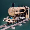 DIY Full Metal Steam Locomotive Train Assembly Engine Kit with Track 387Pcs Premium Edition 4 MachinedFlame