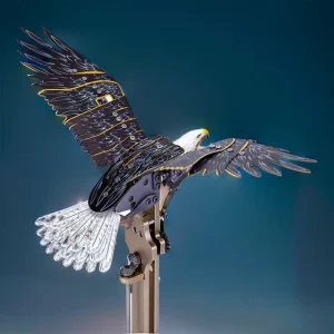 DIY 3D Bald Eagle Model Kit - Haliaeetus Leucocephalus with Flying and Flapping Wings Premium Edition