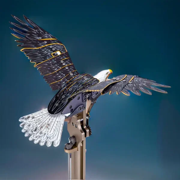 DIY 3D Bald Eagle Model Kit - Haliaeetus Leucocephalus with Flying and Flapping Wings Premium Edition MachinedFlame
