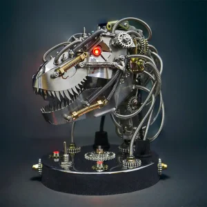 DIY 3D Metal Steampunk Moving Mechanical Dinosaur Head Model Kits - 180PCS+ Premium Edition