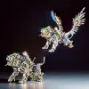 DIY 3D Metal Mechanical Octopus with Lamp Steampunk Craft Puzzle Model-2400PCS Premium Edition 8 MachinedFlame