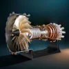 DIY 1/20 Scale TR900 Aircraft Turbofan Engine Model Kit 150+PCS Premium Edition 1 MachinedFlame