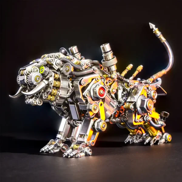 DIY 3D Metal Bengal Tiger and Smilodon with Wing Puzzle Tiger Model Kit-700PCS+ Premium Edition MachinedFlame