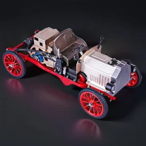 DIY Educational Metal Mechanical Classic Car Mini Electric Single-cylinder Engine Assembly Kit Premium Edition
